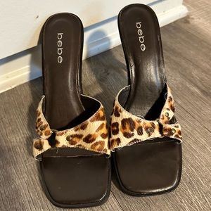 Vintage cheetah print bebe heels